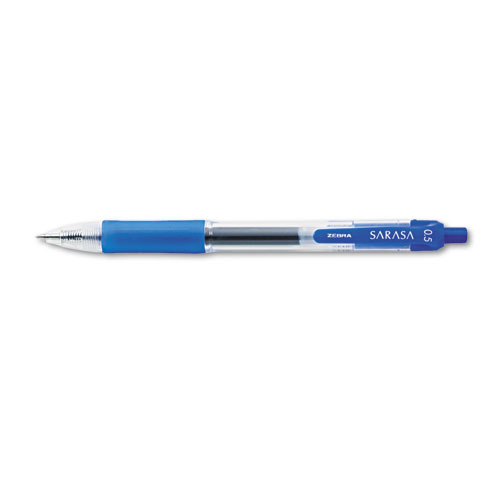 Zebra ZEB46720 Sarasa Retractable Gel Pen  Blue Ink  Fine  Dozen
