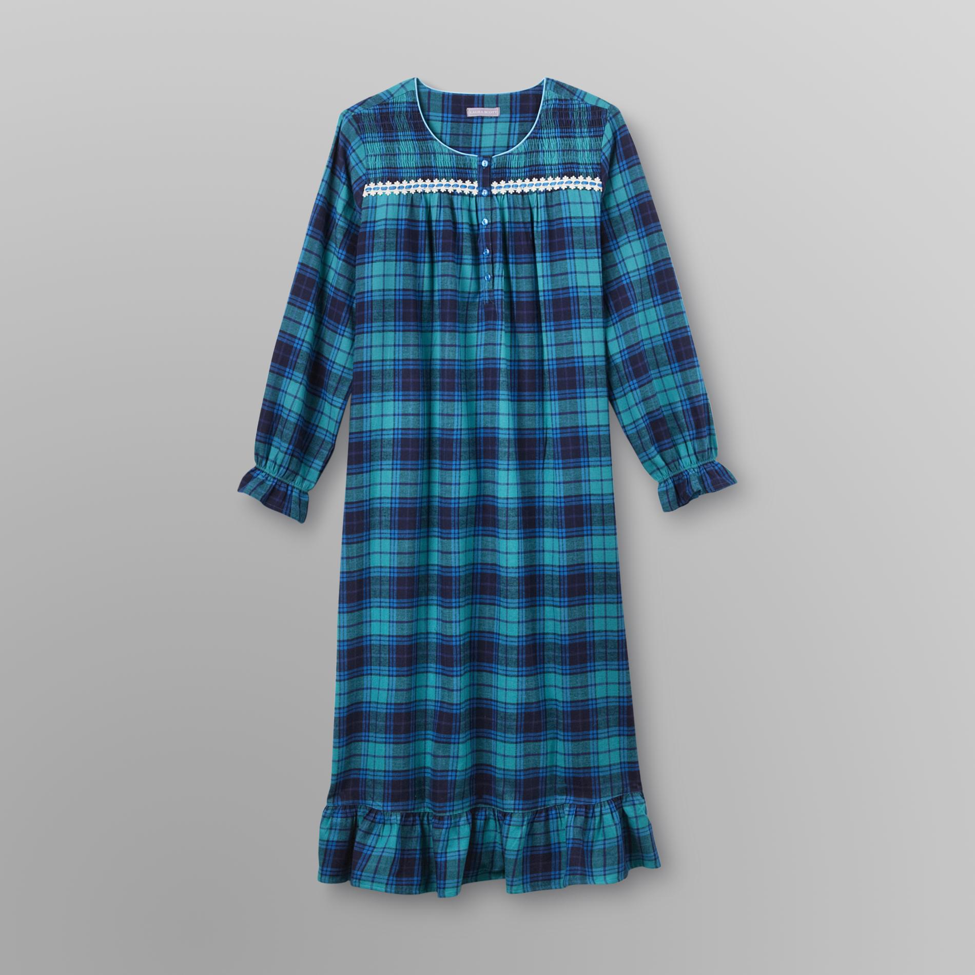 Laura Scott Women's Flannel Nightgown - Plaid