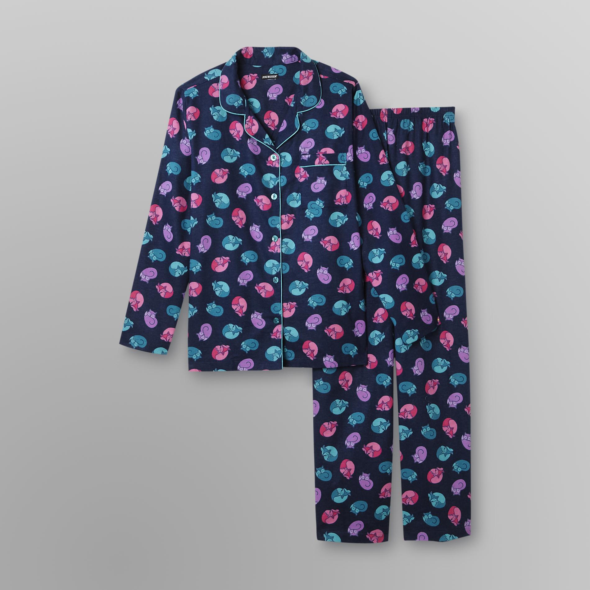 Joe Boxer Women's Flannel Pajamas Foxes