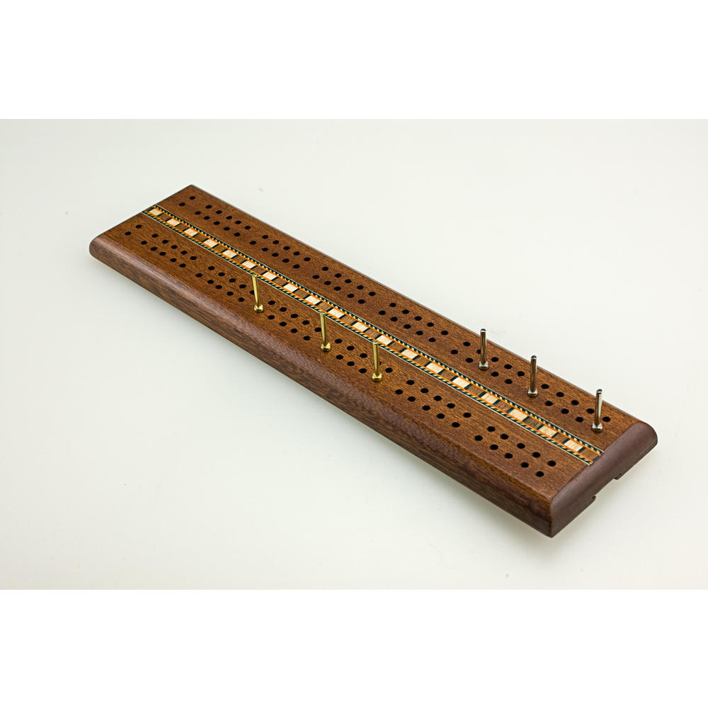 Sterling Games WOODEN DOUBLE TRACK CRIBBAGE  (12" long)