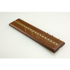 sterling games wooden cribbage 12 inch double track cribbage board with rich italian inlaid 2 players
