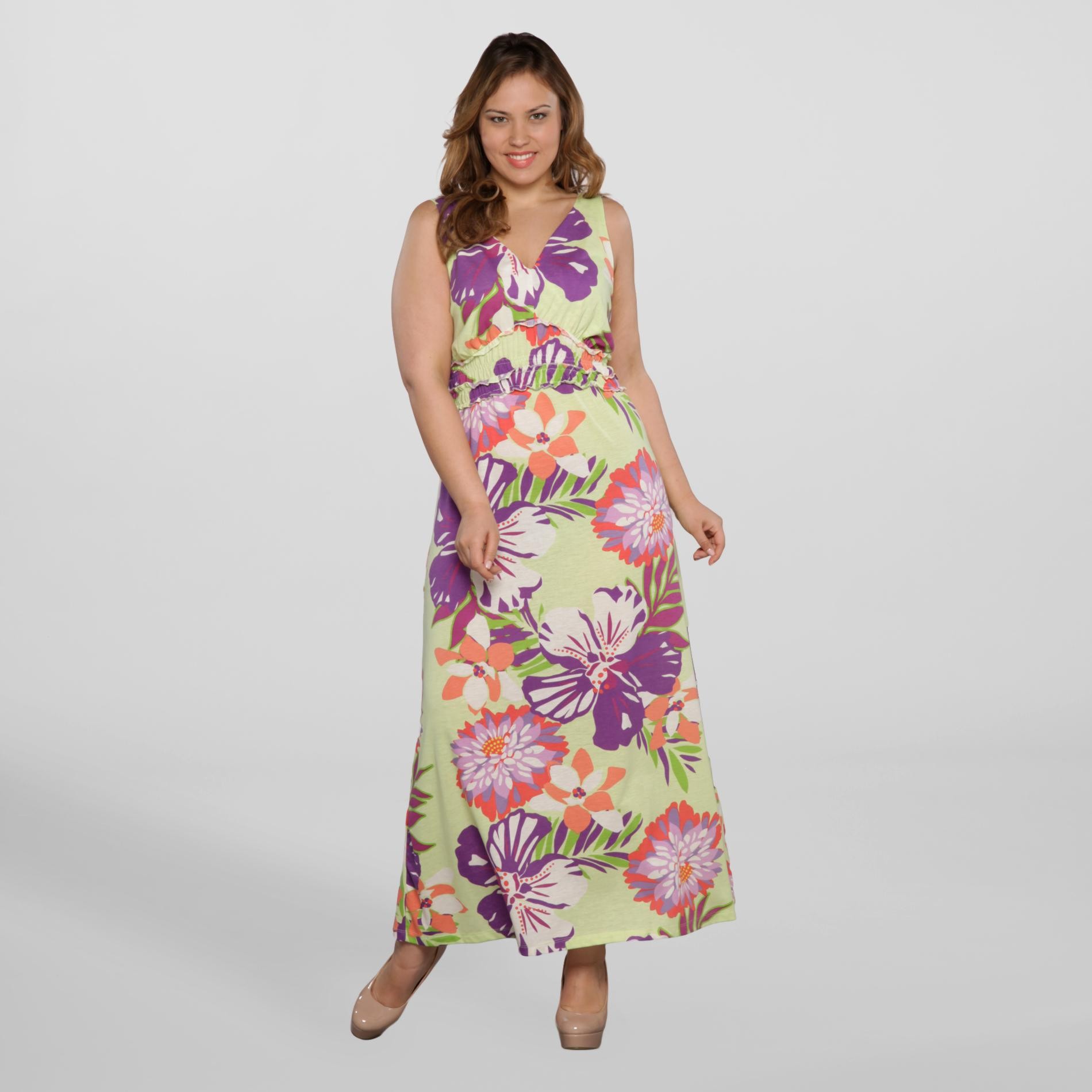 Jaclyn Smith Women's Plus Long Nightgown - Floral
