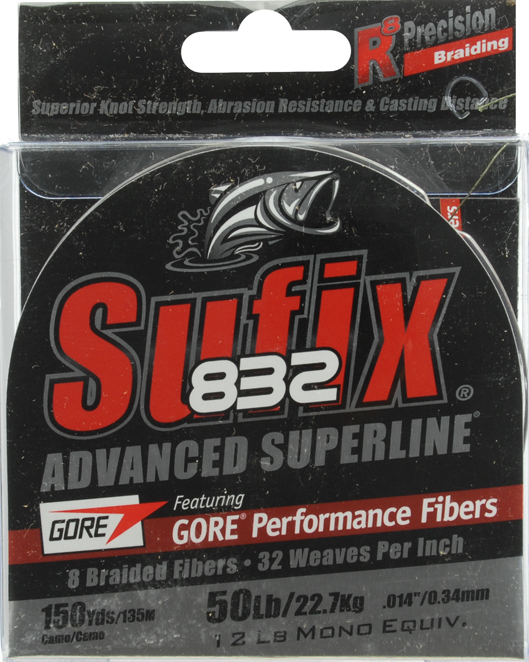 Sufix 832 Advanced Superline Camo 150 yds. - 50 lb. Test