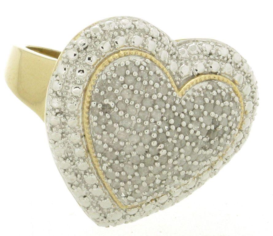 1 Cttw. Diamond Heart-Shaped Gold-Plated Ring