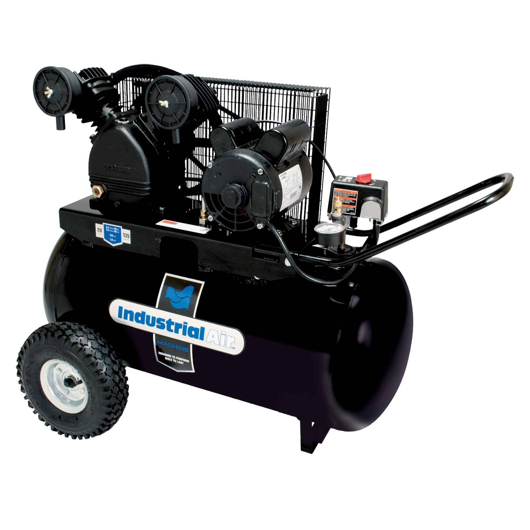 Industrial Air 20 Gallon Portable Horizontal Electric Air Compressor