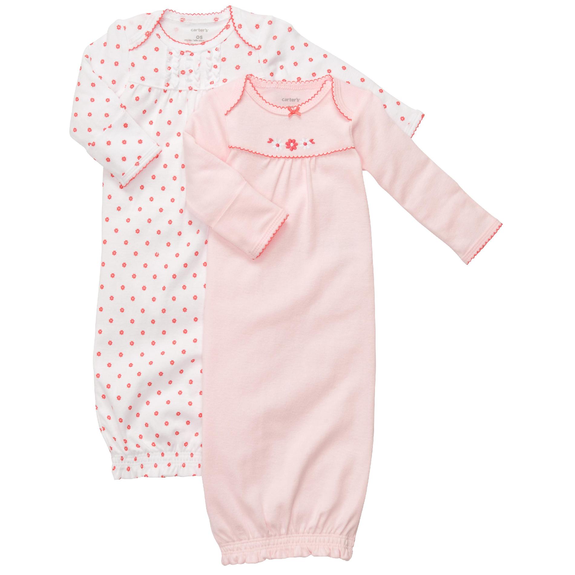 Carter's Newborn Girl's 2 Pk Sleeper Gowns - Polka Dot