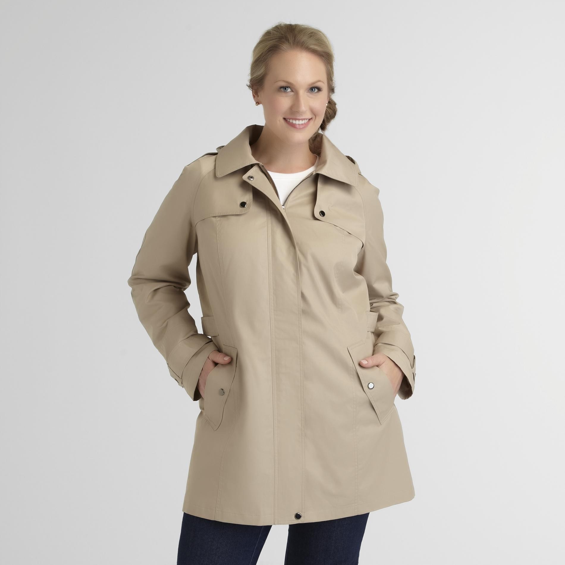 Covington Women's Plus Hooded Rain Jacket