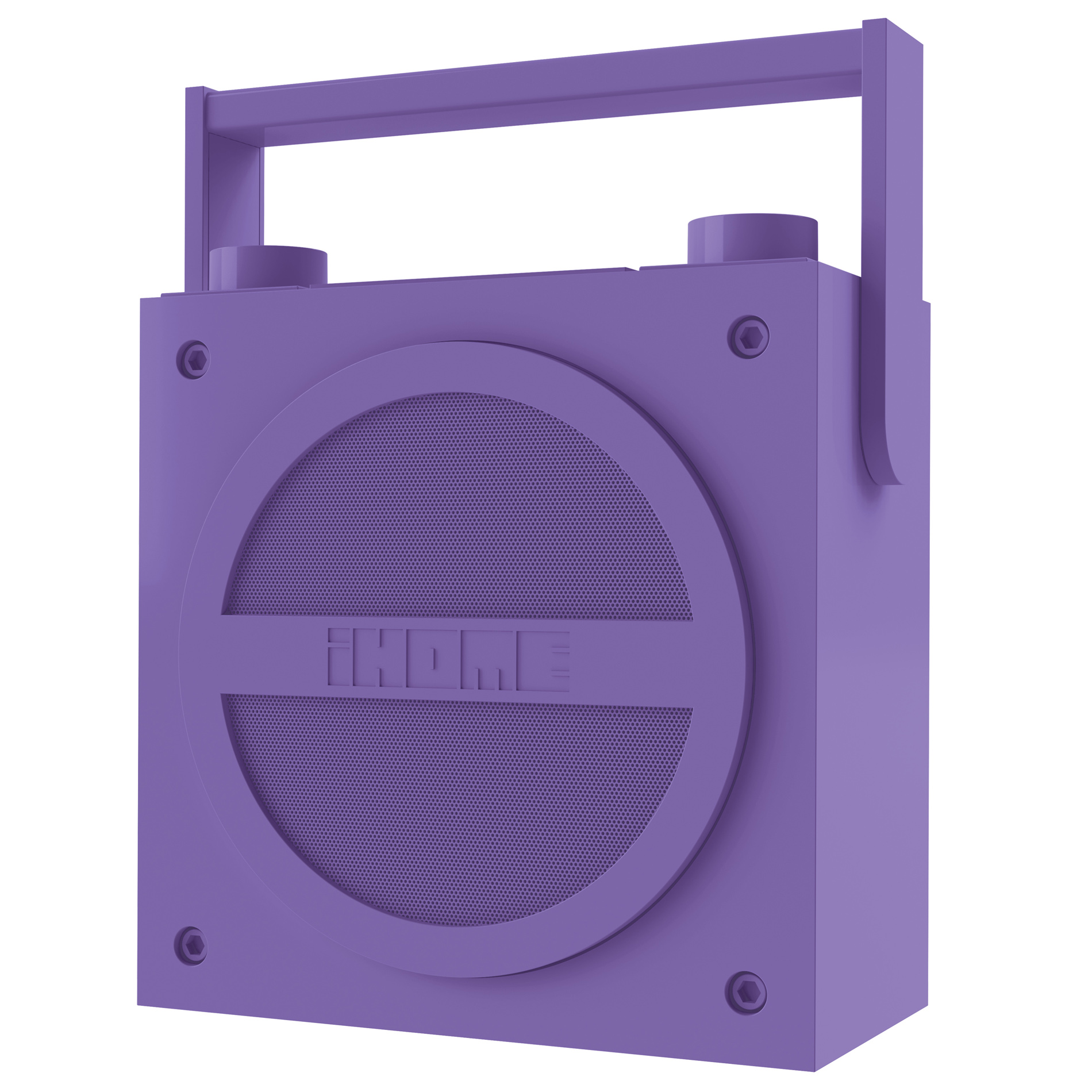 iHOME IBT4U Bluetooth&reg; Wireless Rechargeable Boombox w/ FM Radio  Purple