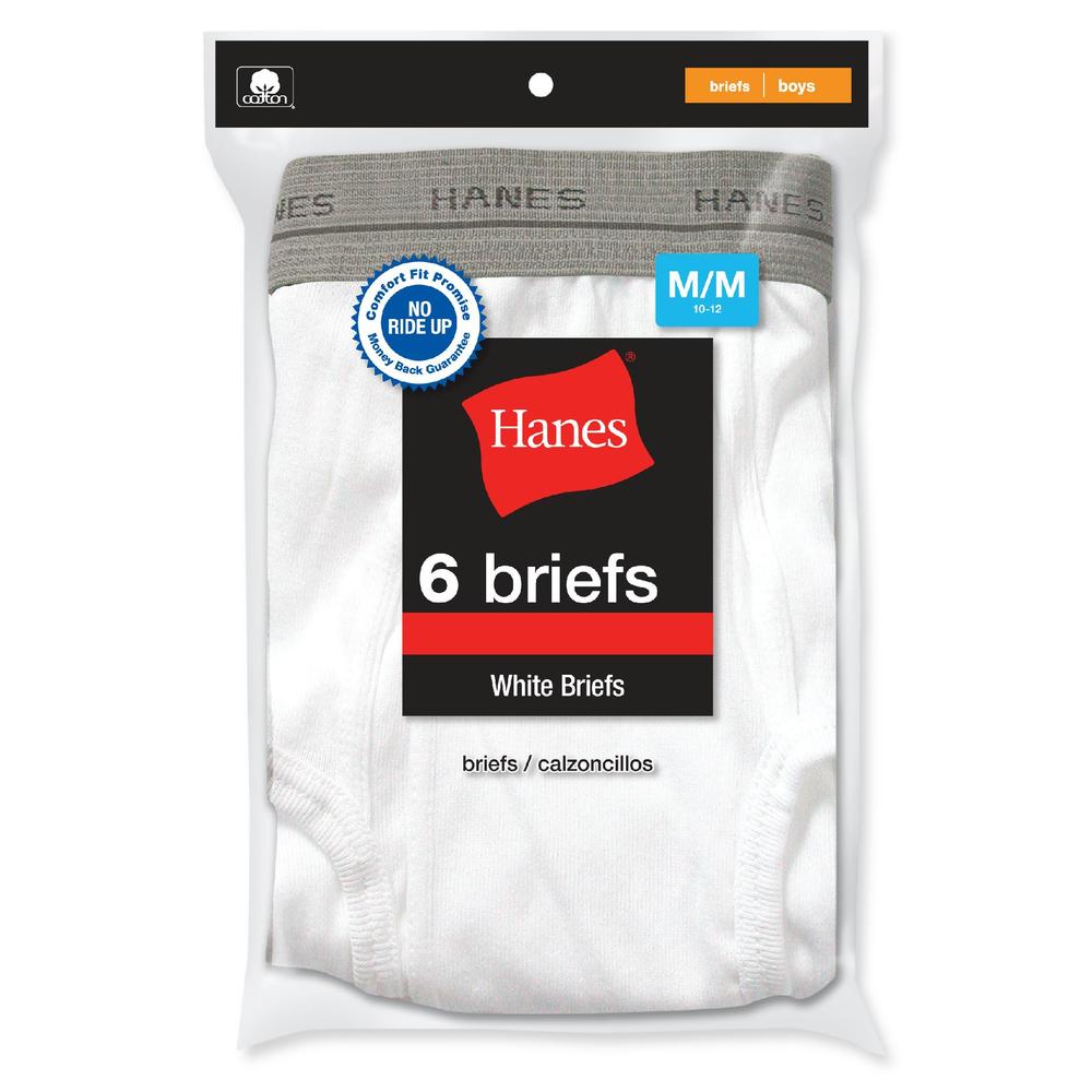 Hanes Boys Cotton Brief White 6 Pack