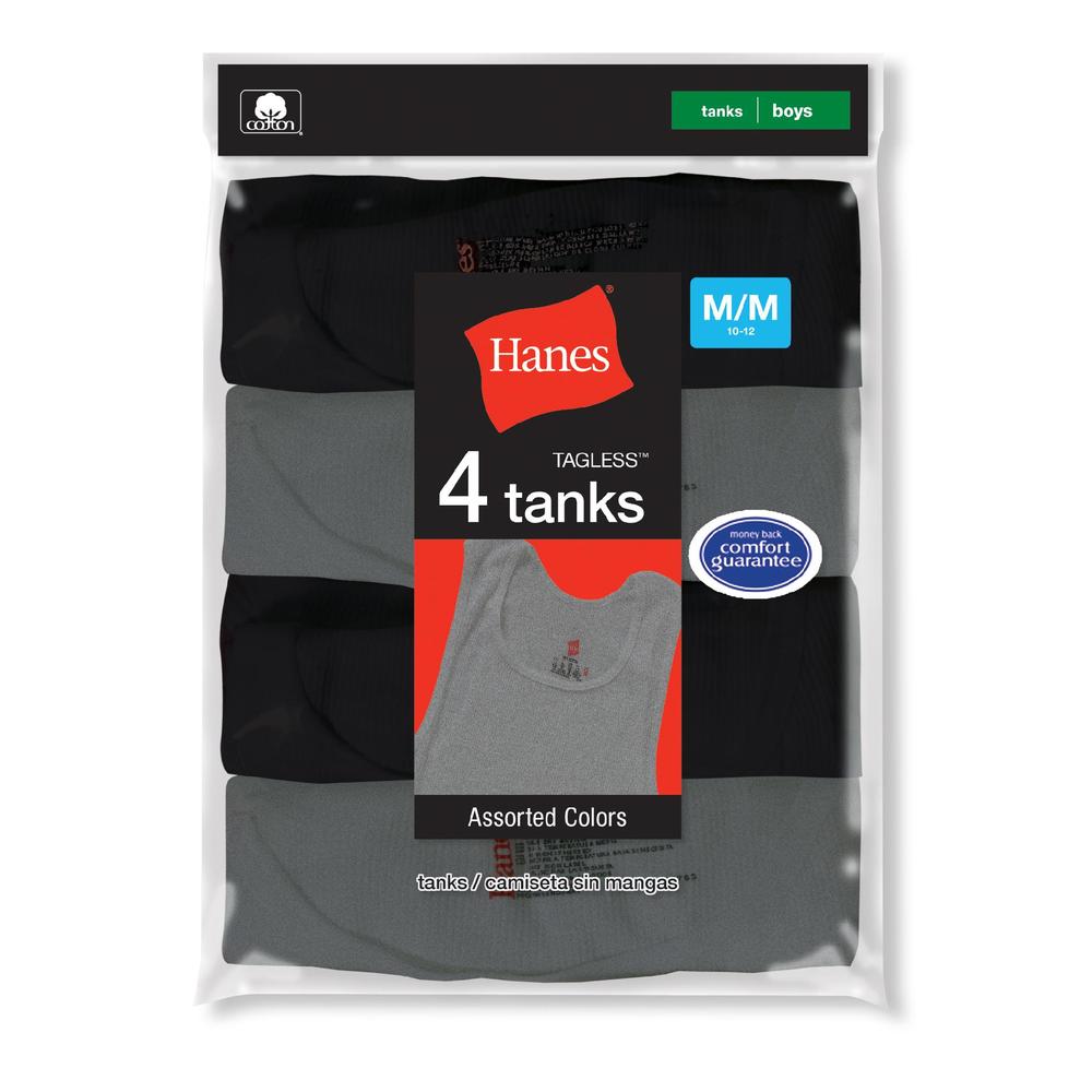 Hanes Boys Dyed A-Shirt 4 Pack