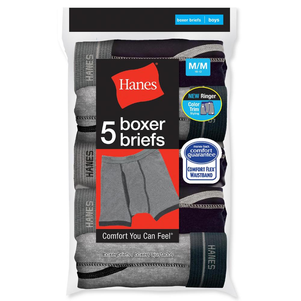 Hanes Boy's Ringer Style Boxer Brief - 5 Pack