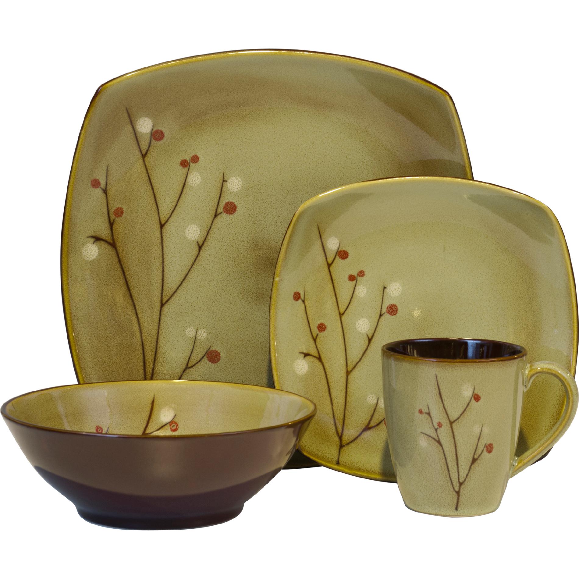 Safe Auto Bill Pay >> SANGO Blossom Brown 16 piece Dinnerware Set Safe Auto Bill Pay >> SANGO Blossom Brown 16 piece Dinnerware Set