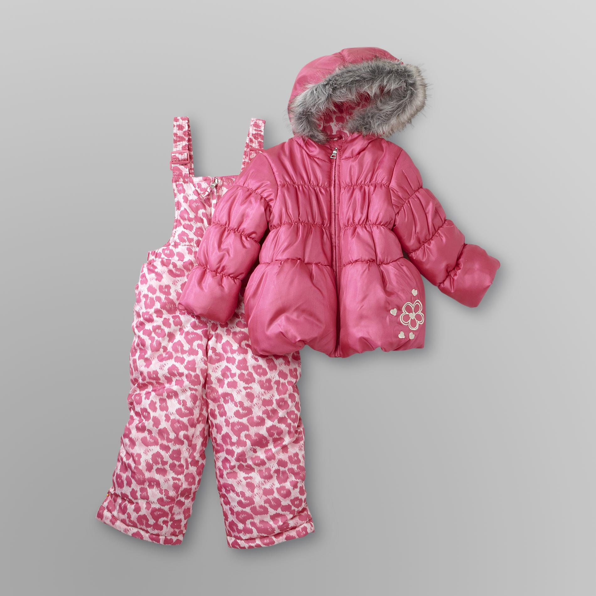 WonderKids Toddler Girl's Snow Pants & Jacket - Leopard Print
