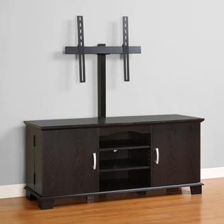Walker Edison 60 in. Black Wood TV Stand with Mount - Home ...