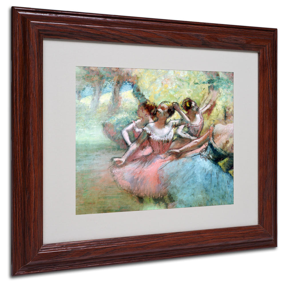 Trademark Global Edgar Degas 'Four Ballerinas on the Stage' Matted Framed Art
