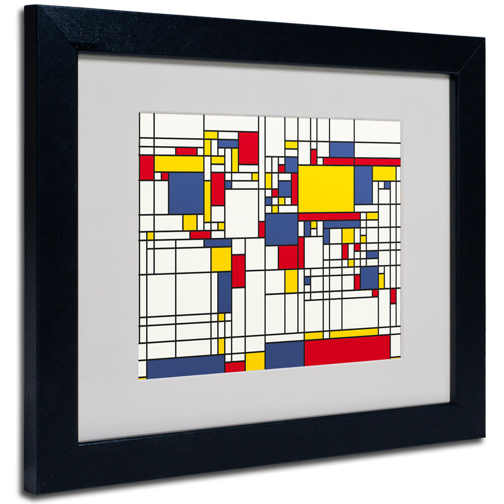 Trademark Global Michael Tompsett 'Mondrian World Map' Matted Framed Art