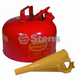 Stens 765-184 Metal Safety Gas Can / Eagle 2 Gallon With Funnel