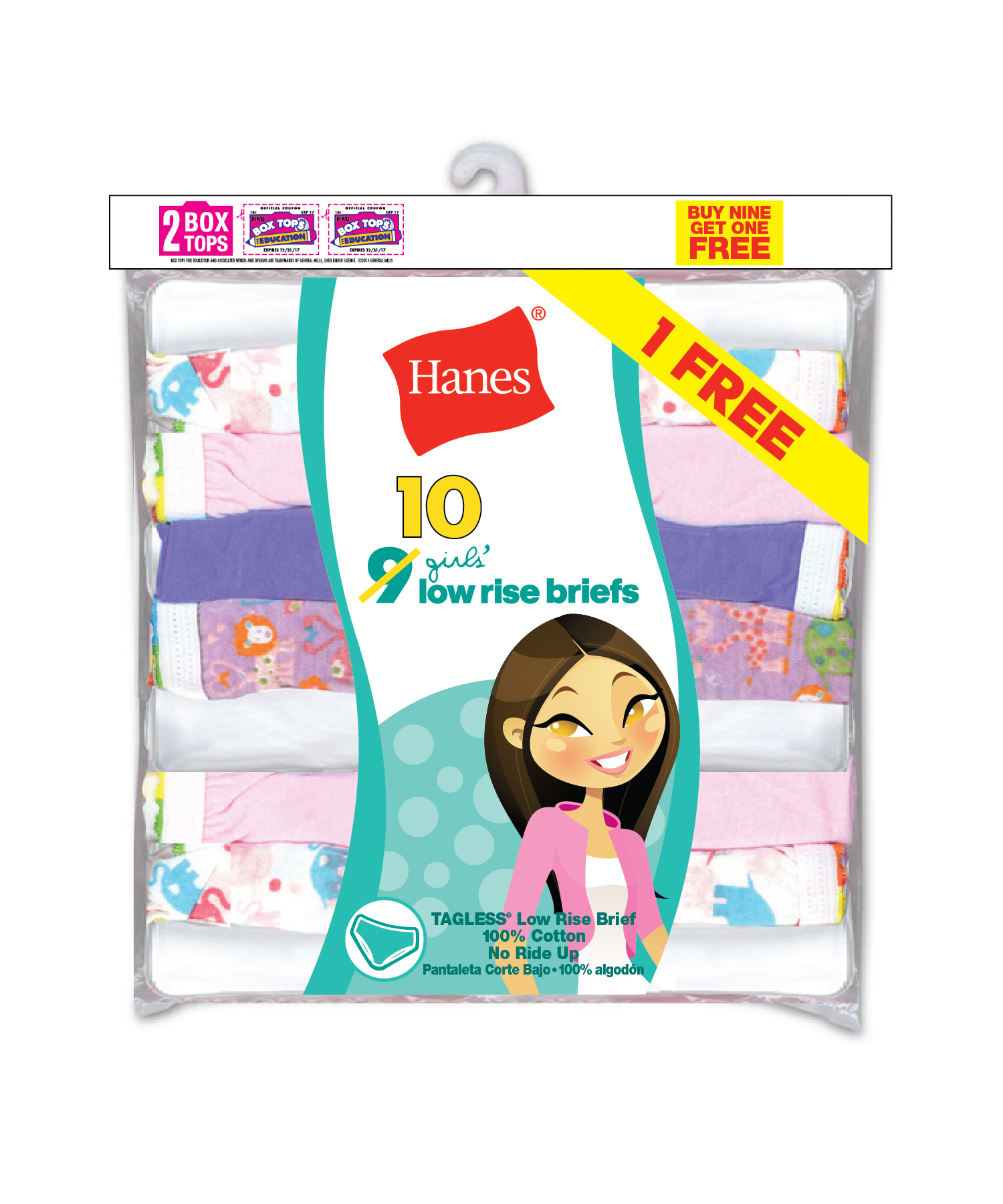 Hanes Girl's Low-rise Brief Panty Assorted Colors 10 Pack, Size: 6, Multi-color Hanes Girl's Low-rise Brief Panty Assorted Colors 10 Pack, Size: 6, Multi-color