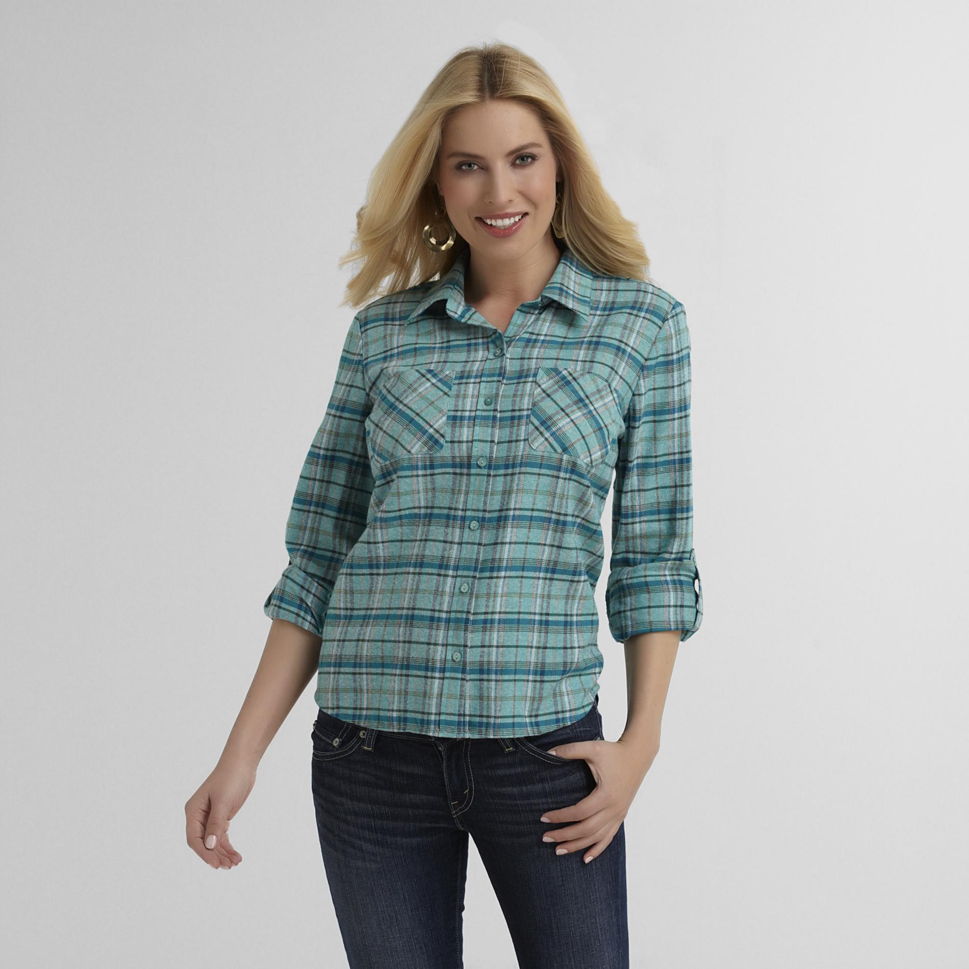 Basic Editions Women's Flannel Shirt - Plaid