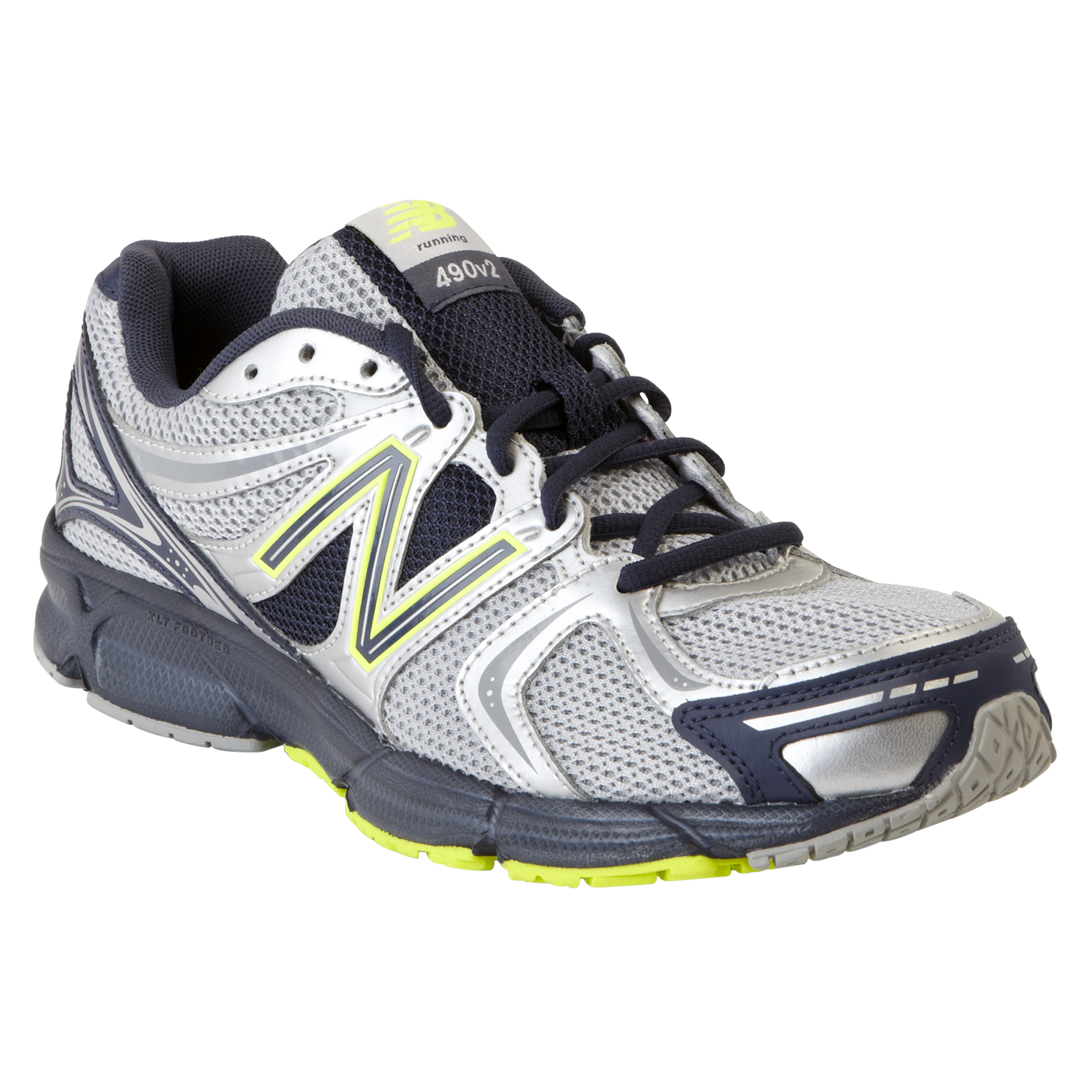 New Balance Men's 490V2 Running Athletic Shoe - White/Navy/Yellow