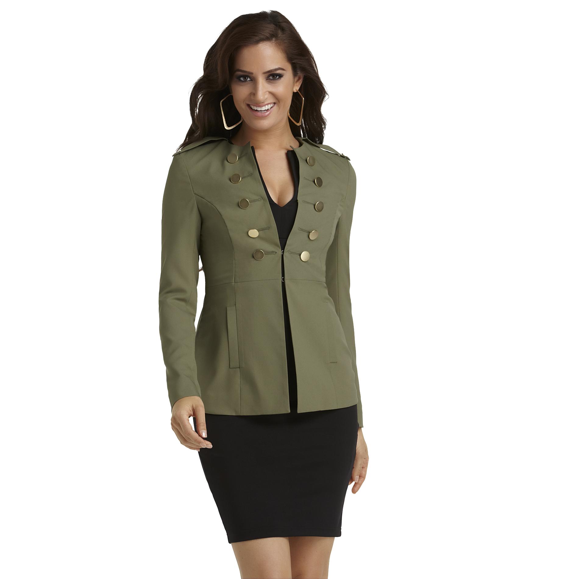 Kardashian Kollection Women's Military Jacket