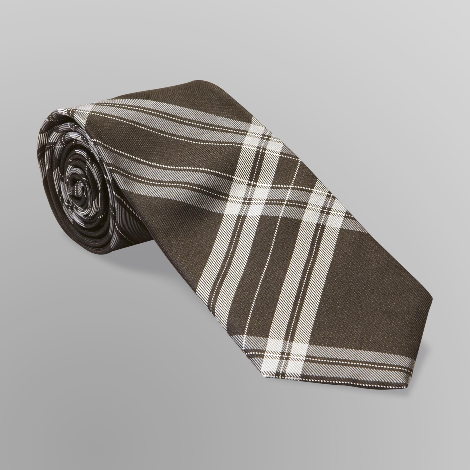 Structure Men's Silk Necktie - Open Plaid