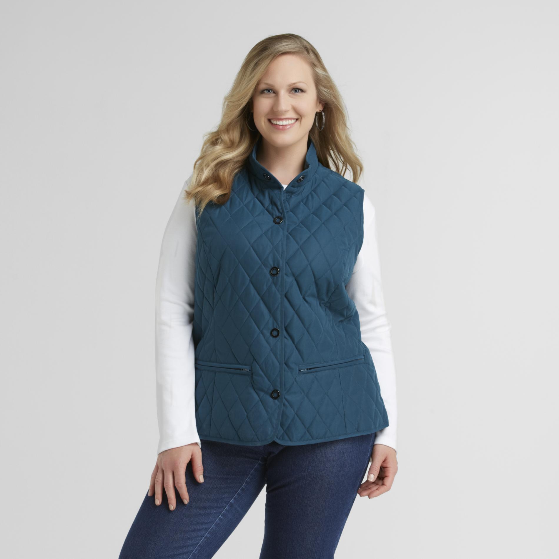 Jaclyn Smith Women's Plus Quilted Vest