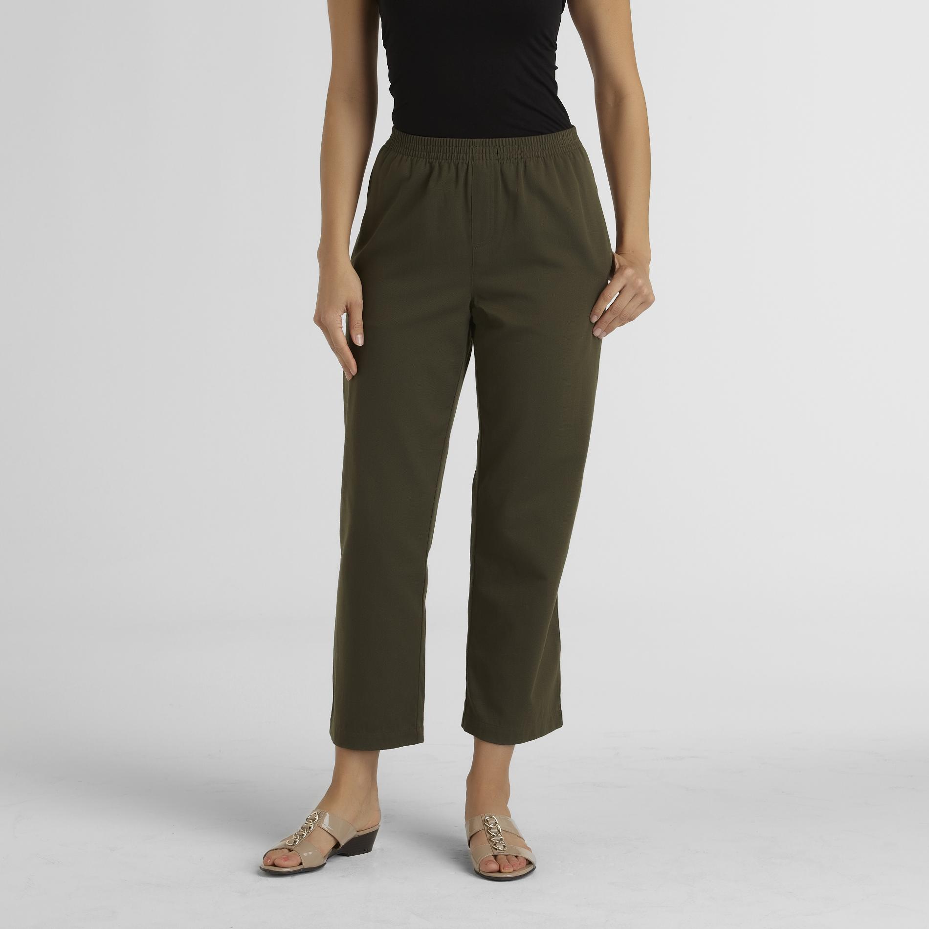 Basic Editions Women's Twill Pants - Relaxed Fit