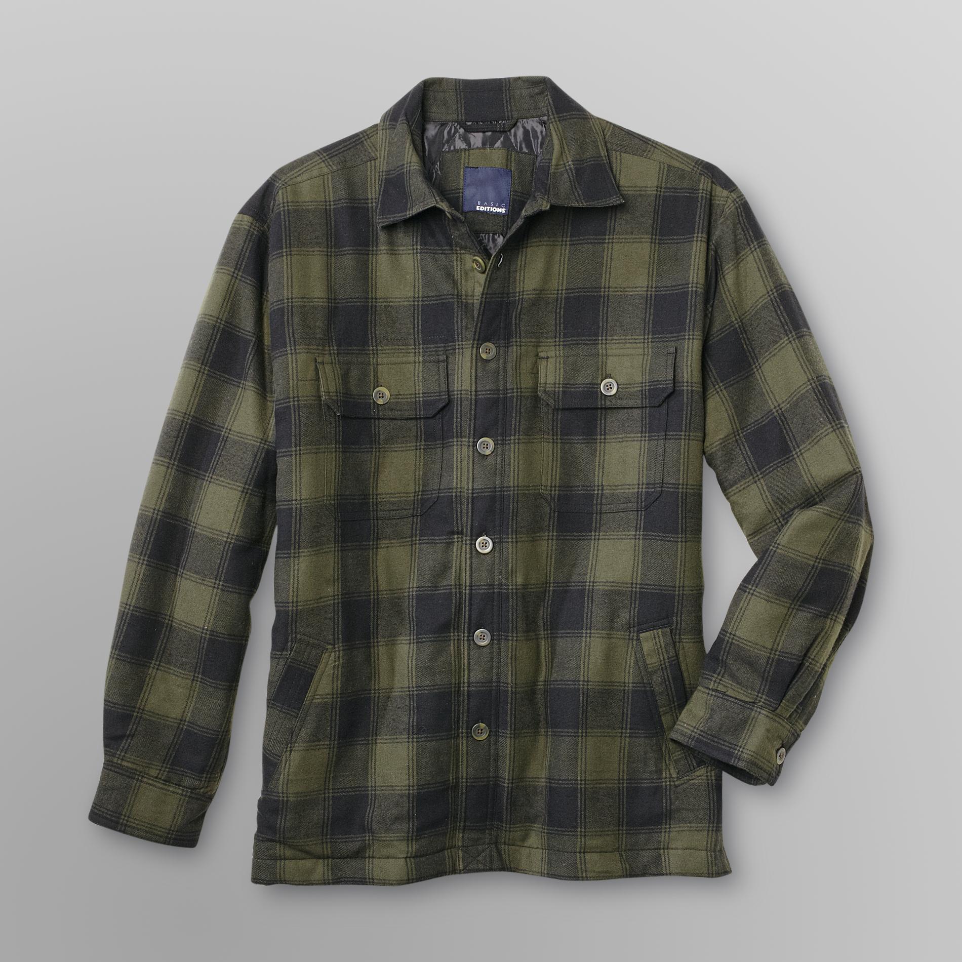 Basic Editions Men's Flannel Shirt Jacket - Plaid