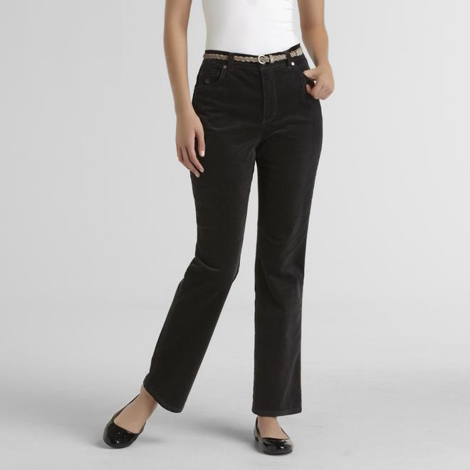 Gloria Vanderbilt Women's Belted Corduroy Pants