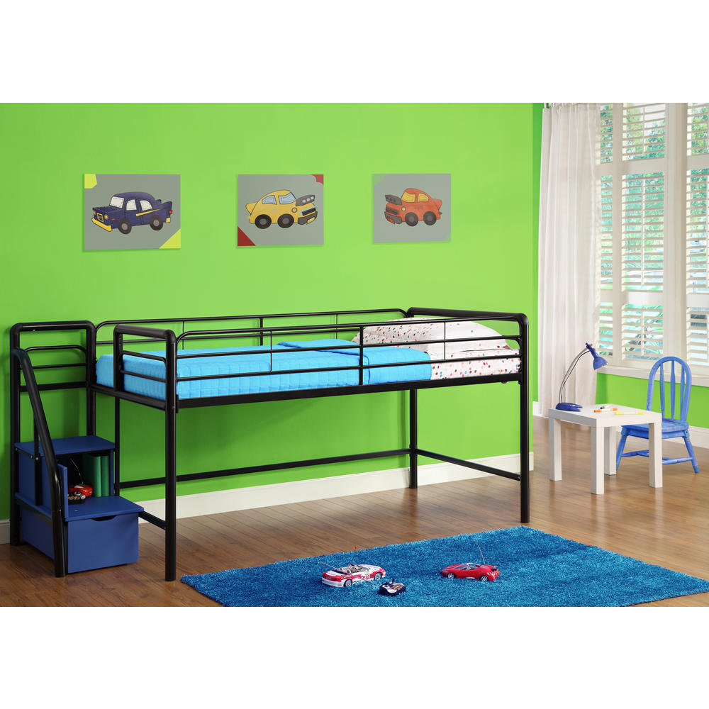 Dorel Junior Loft Bed with Step & Storage  Multiple Colors