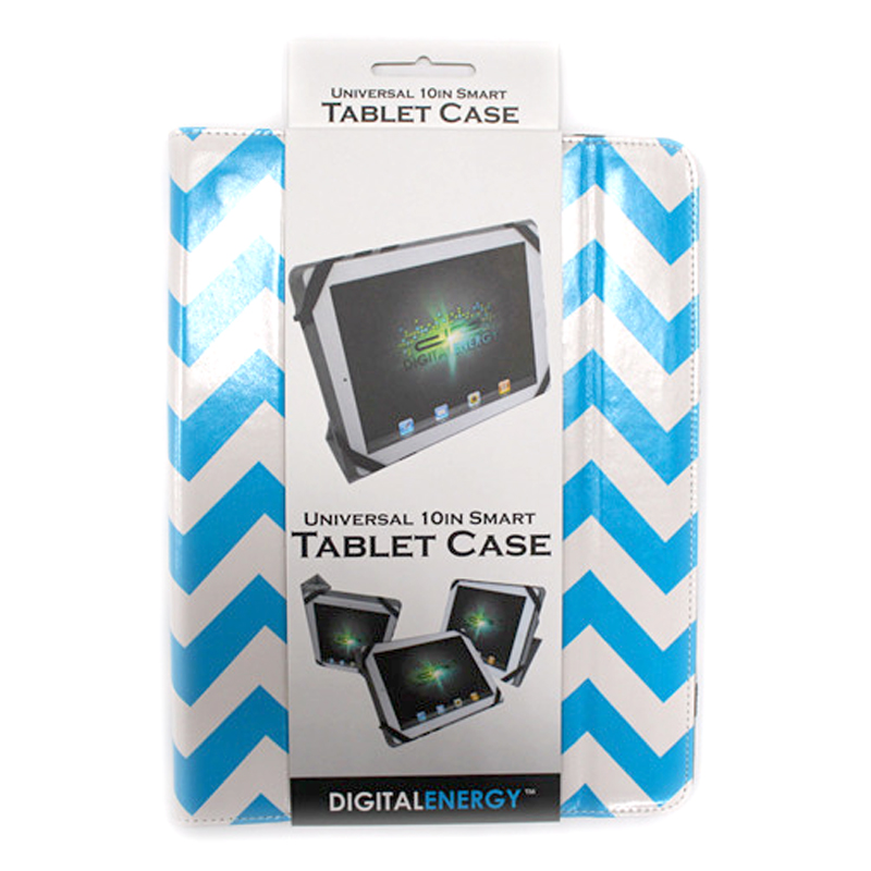 Digital Energy  10 Universal Tablet Case   White Chevron