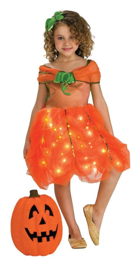 Girls Lite-Up Pumpkin Princess Halloween Costume