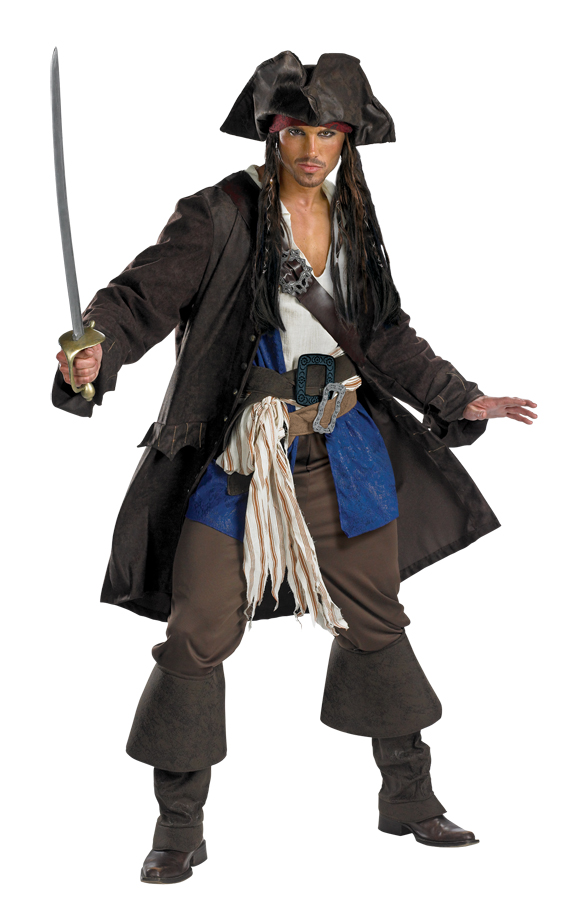 Men&#8217;s Captain Jack Sparrow Prestige Halloween Costume