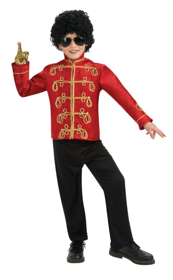 Michael Jackson Boys Deluxe Red Military Jacket Halloween Costume