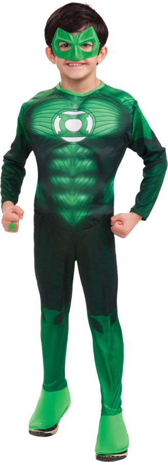 Green Lantern Boys Hal Jordan Deluxe Muscle Halloween Costume