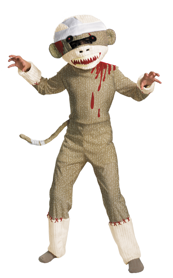 Boys Zombie Sock Monkey Halloween Costume