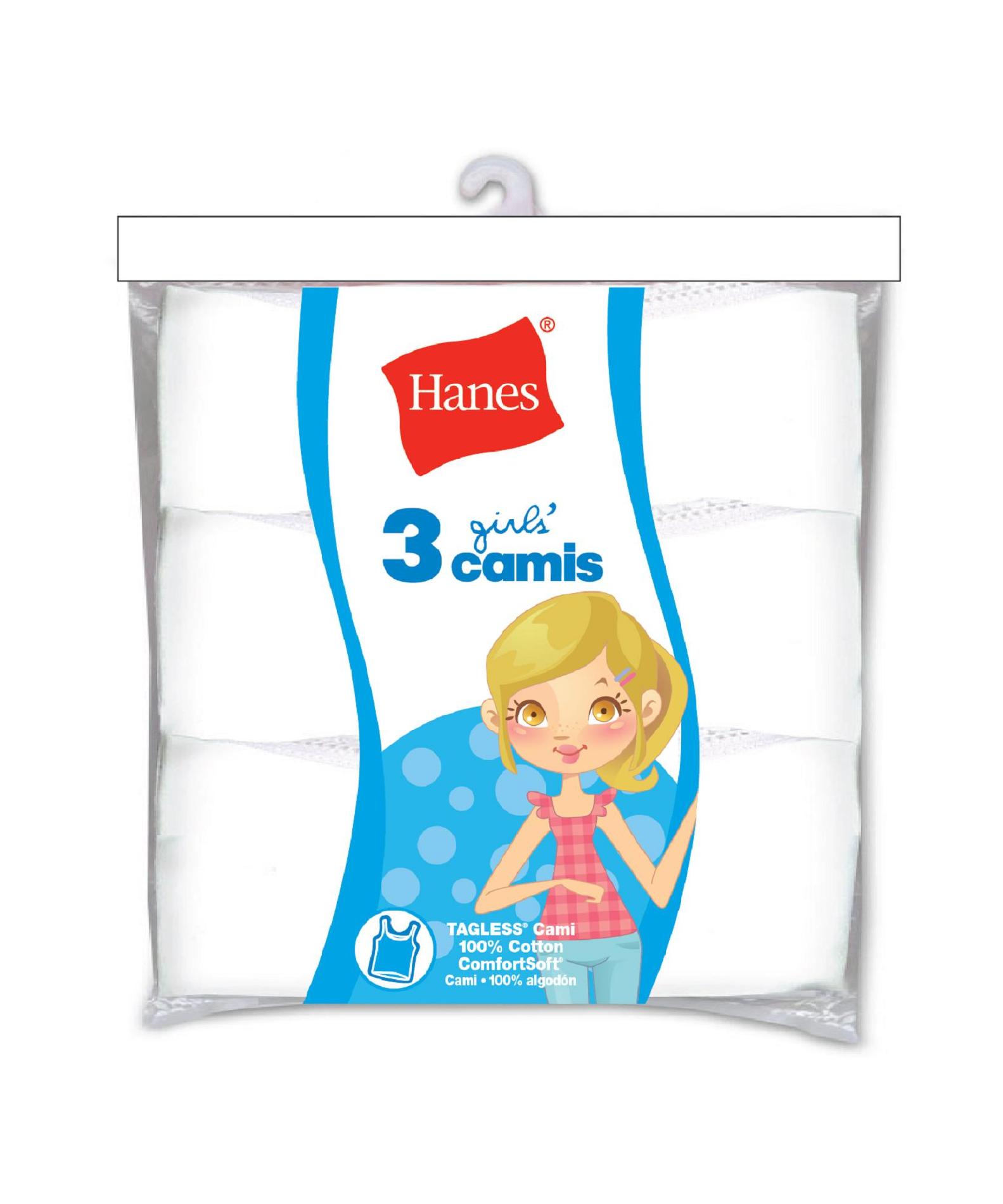 Hanes Girl's White Cami - 3 Pack