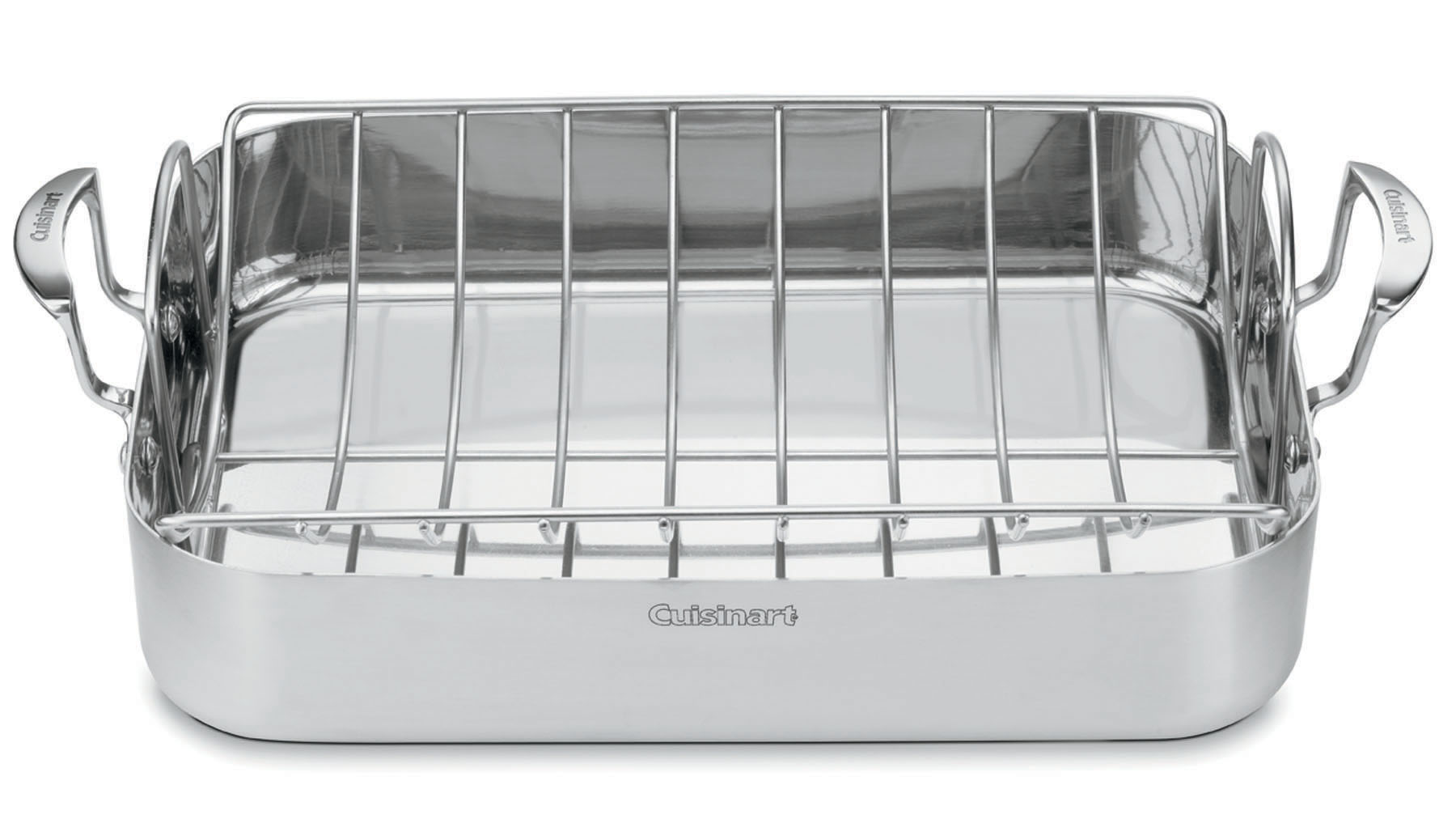 Cuisinart MultiClad Pro Stainless 16-Inch Rectangular Roasting Pan with Rack