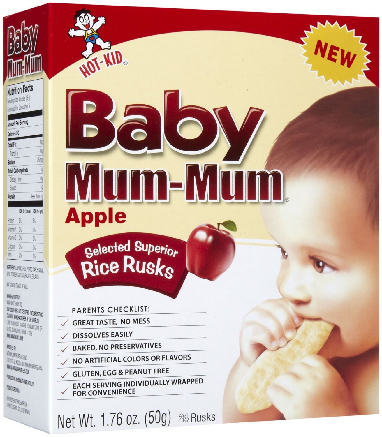 Hot-Kid Baby Mum-Mum, Apple, 1.76 oz, 24 ct Hot-Kid Baby Mum-Mum, Apple, 1.76 oz, 24 ct