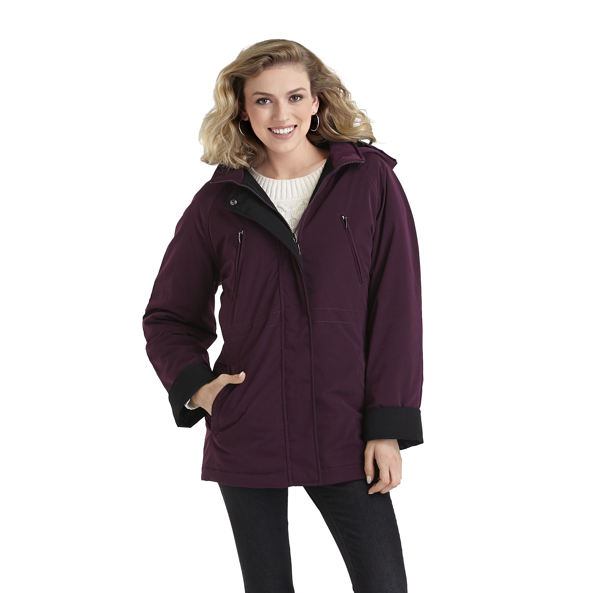Basic Editions Women's Hooded Jacket