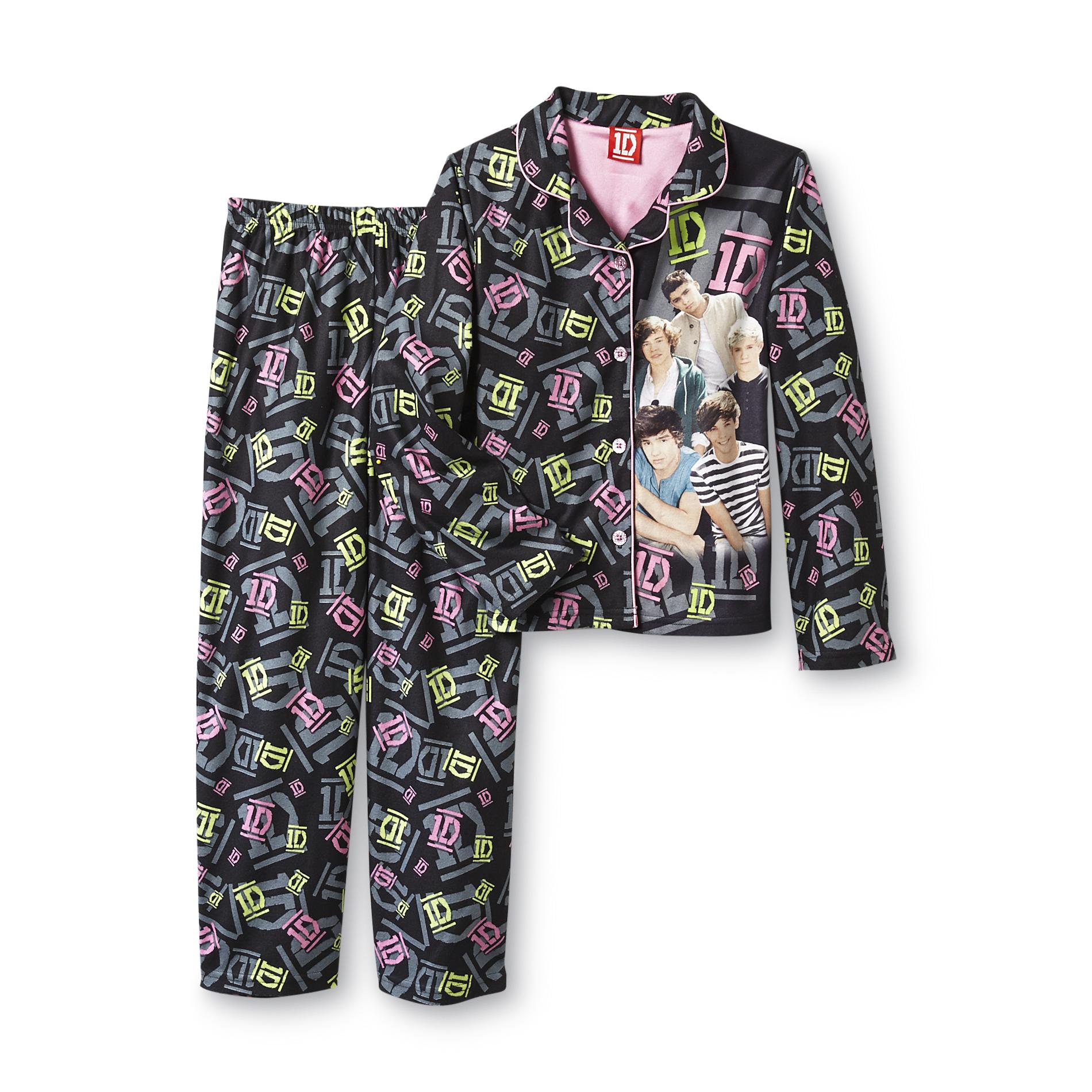 One Direction Girl's Collared Pajama Set