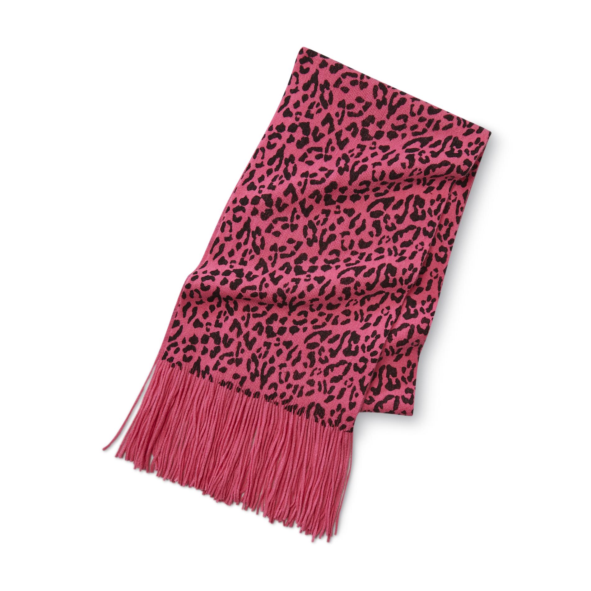 Joe Boxer Women's Knit Scarf - Leopard Print