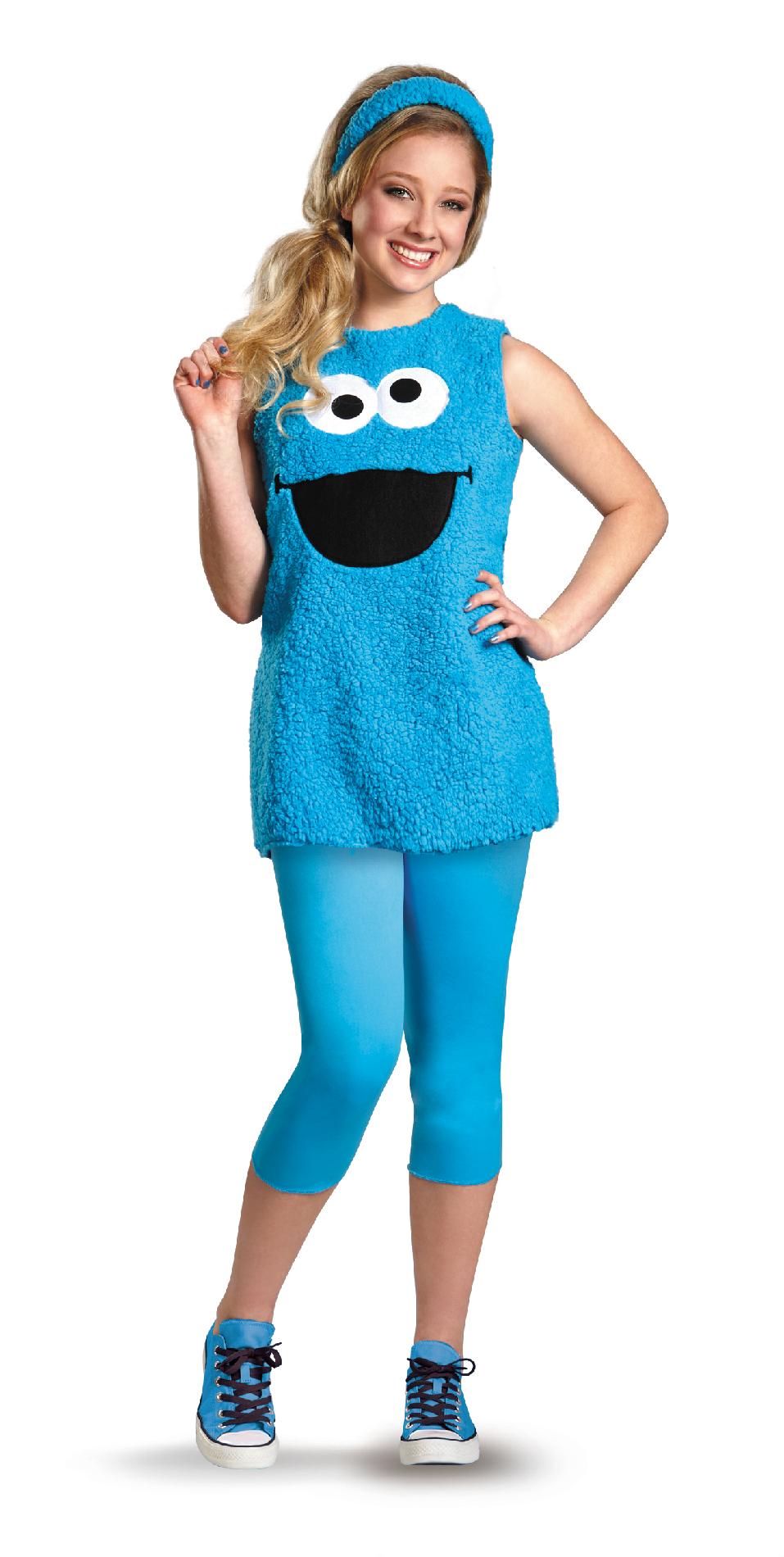 Sesame Street Cookie Monster Big Head Vest Teen Halloween Costume