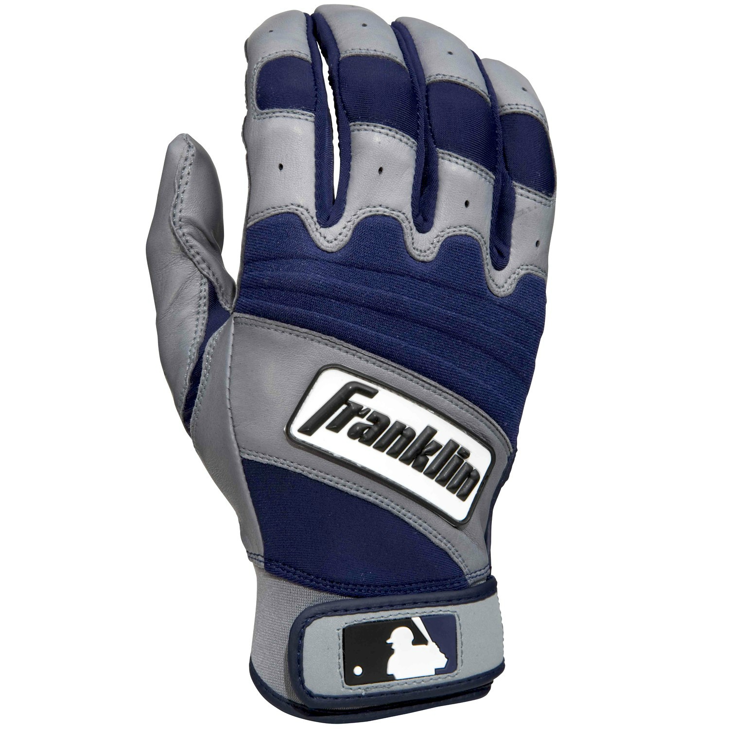 Franklin Sports MLB Youth Natural 2 Batting Glove Gry/Navy Large