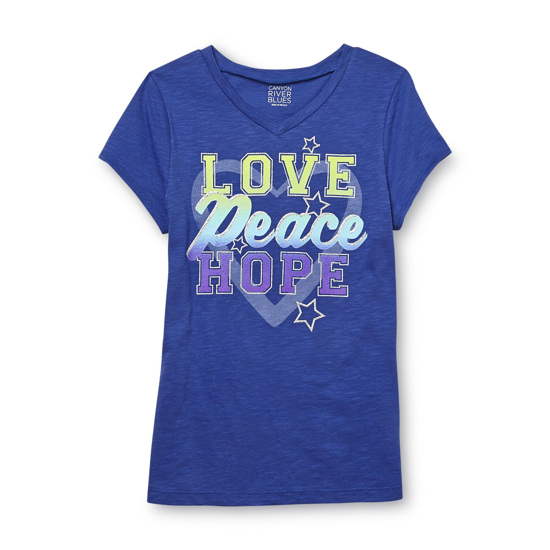 Canyon River Blues Girl's Graphic T-Shirt - Love  Peace  Hope