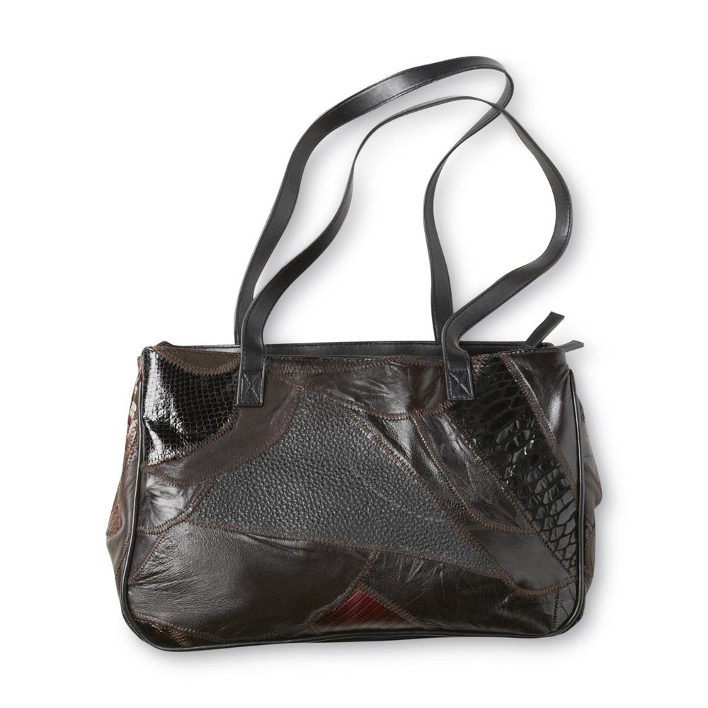 Jaclyn Smith Women's Patch Leather Tote with PVC Trim