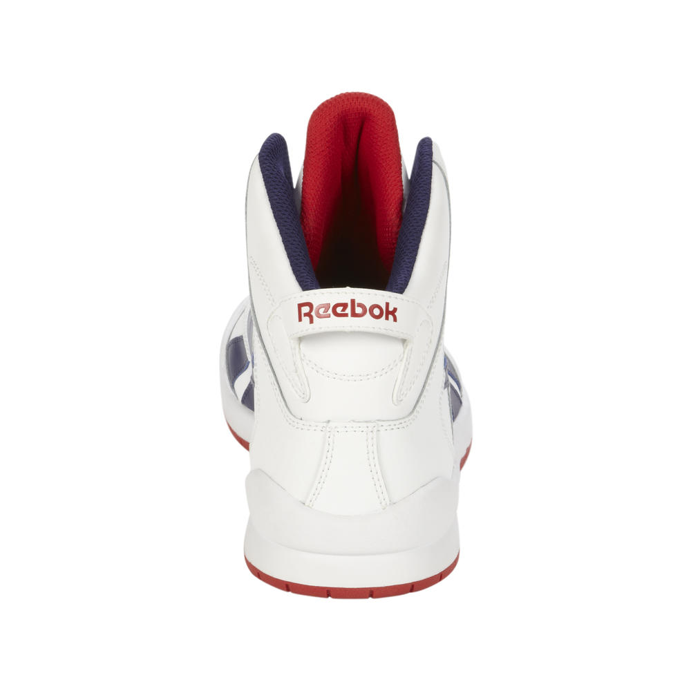 Reebok Men's BB4700 Mid White/Blue High-Top Basketball Shoes
