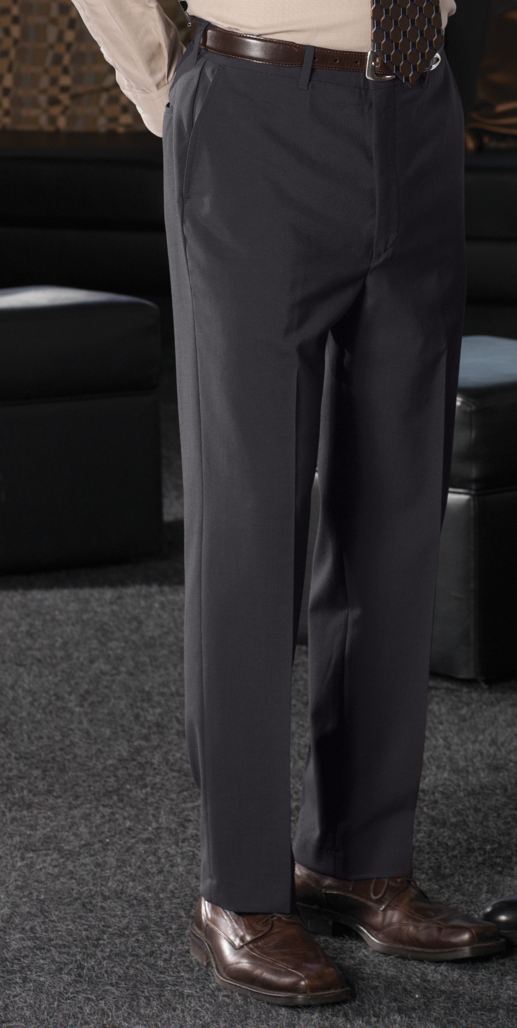 Edwards Men's Wool Blend Flat Front Dress Pant - Online exclusive