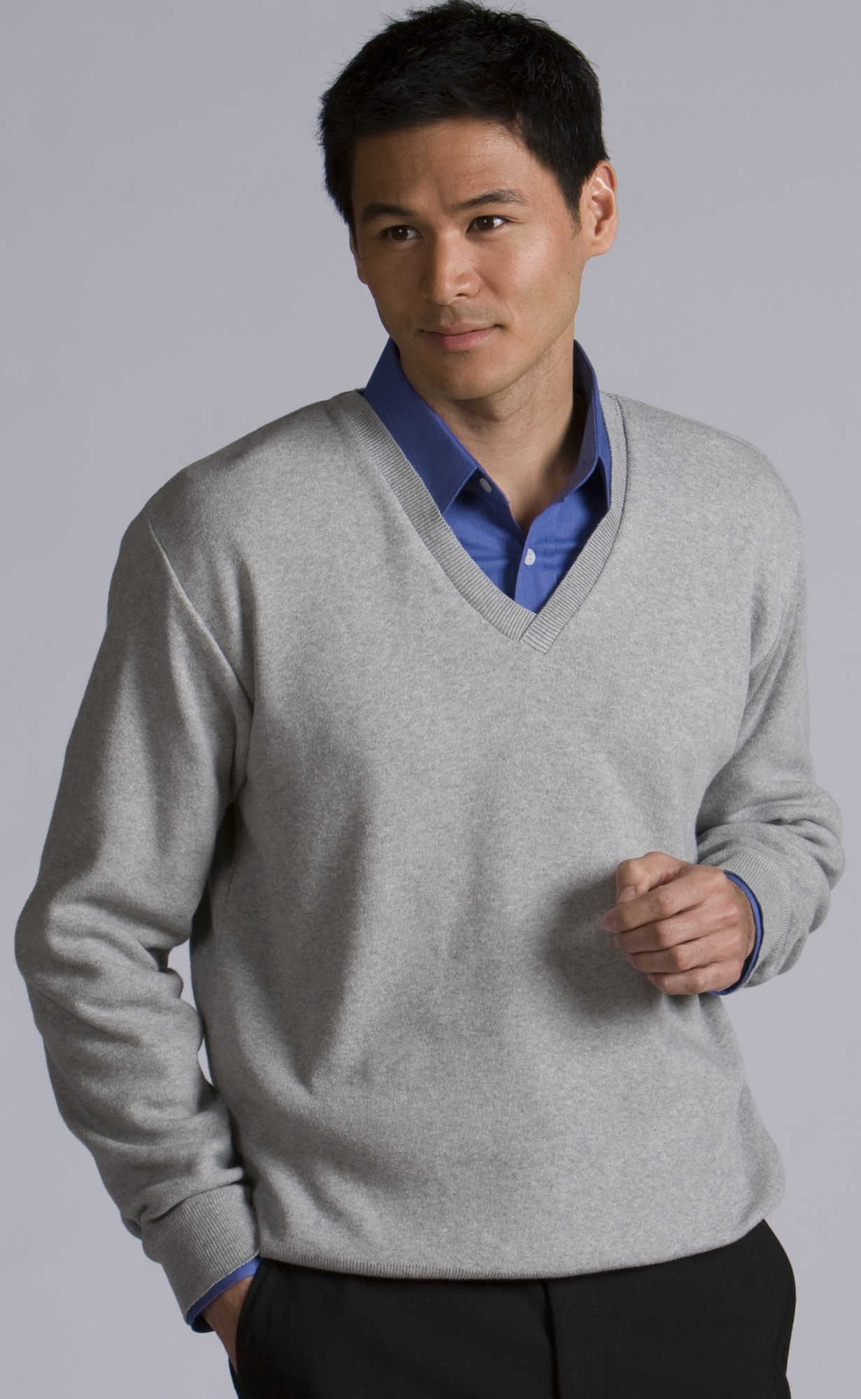 Edwards Men's Cotton Cashmere V-Neck Sweater